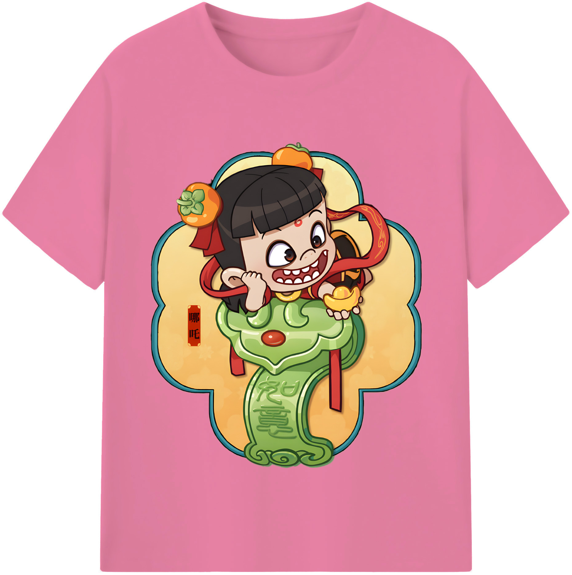 （画像用） Ne Zha 2 ナタ 魔童の大暴れ 綿100％半袖Tシャツ（フロントプリント）